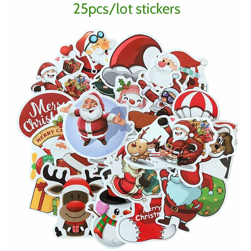 

25 unids / lote Feliz Navidad 3D carton burbuja pegatina Santa Claus hinchada impermeable pegatina decoracion de Navidad regalos para ninos