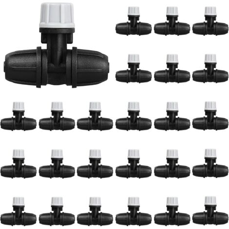 25 vannes de régulation de goutte à goutte verrouillables pour tuyaux d'irrigation de jardin de 4/7 mm