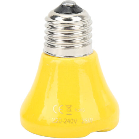 25-Watt-Keramik-Wärmelampe für Reptilien, Infrarotlampe für Amphibien und Eidechsen, 220–240 V, gelbe Wärmeabstrahlung.