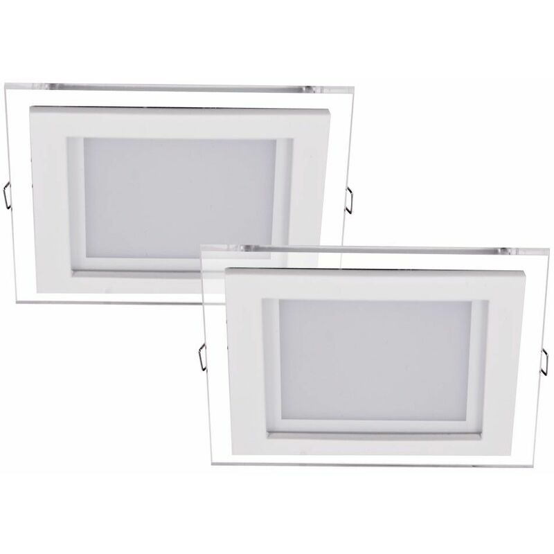 

Juego de 2 focos LED empotrables para interiores, focos cuadrados Paulmann 927.06