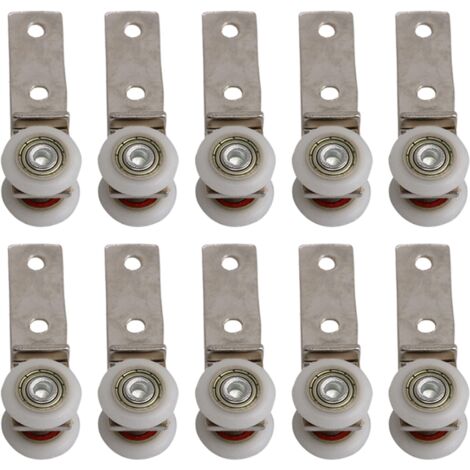2,5" x 0,75" Winkelrohr-Rollenblock mit Metalllager und zwei Kunststoffrädern für Schiebetüren, Fenster, Schränke NPTERBL