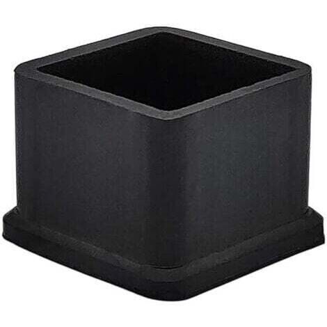 2,5 x 2,5 cm (1 inch x 1 inch) Lot de 16 Embouts de Protection pour Pieds de Chaise ou de Table en Caoutchouc, épais, carrés, Noirs