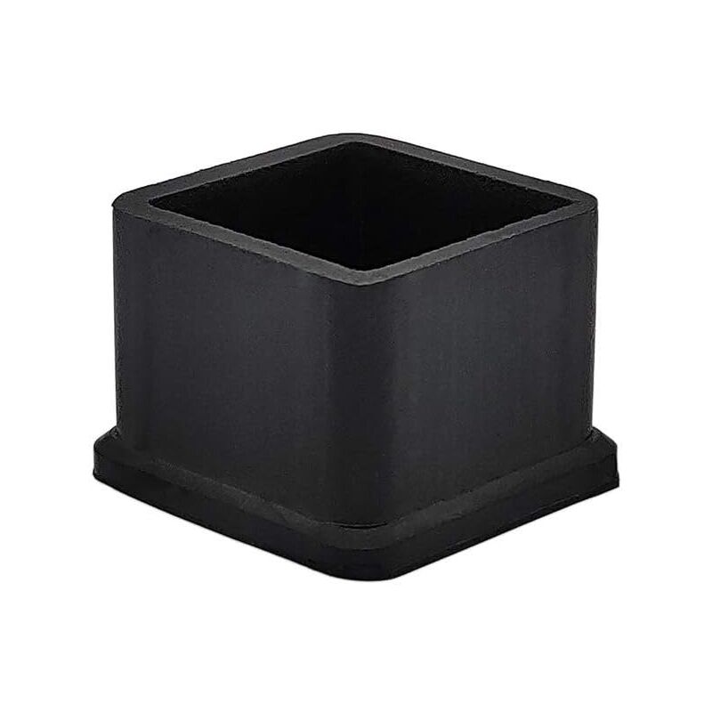 Csparkv - 2.5 x 2.5 cm (1 inch x 1 inch) Pack of 16 Thick Square Black Rubber Chair Table Leg Caps Protectors