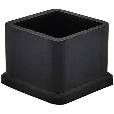 2,5 x 2,5 cm (1 Zoll x 1 Zoll) 16er-Pack Schutzhüllen für Stuhl- oder Tischbeine aus Gummi, dick, quadratisch, schwarz
