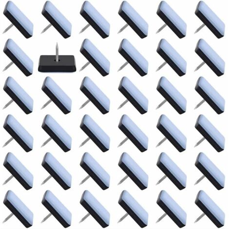 (25 x 25 mm) Paquete de 50 deslizadores de teflón para muebles. Deslizadores para muebles con clavos. Deslizadores para sillas con clavos.