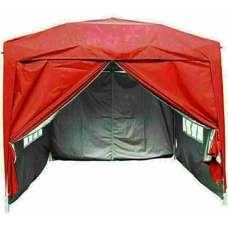 main image of "2.5 x 2.5m Garden Pop Up Gazebo Marquee Patio Canopy Wedding Party Tent- Red"