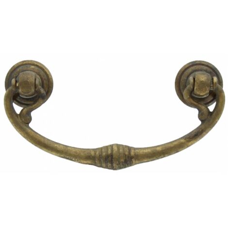 25 x MANIGLIA OTTONE 03027  82X40 MM ANTICATO