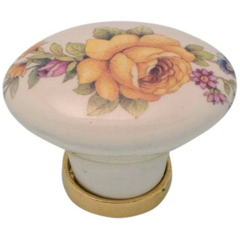 EAC - 25 x bouton ovale en porcelaine avec base f/18 mm.34x25