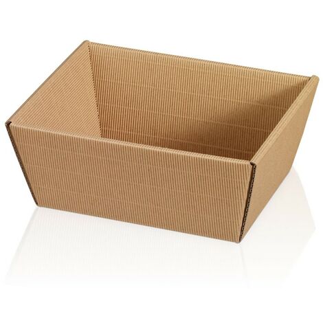25 x Präsentkorb Geschenkkorb 195x145x100 mm offene Welle Natur