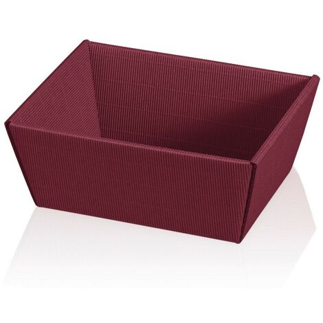 25 x Präsentkorb Geschenkkorb 195x145x100 mm offene Welle Rot Bordeaux