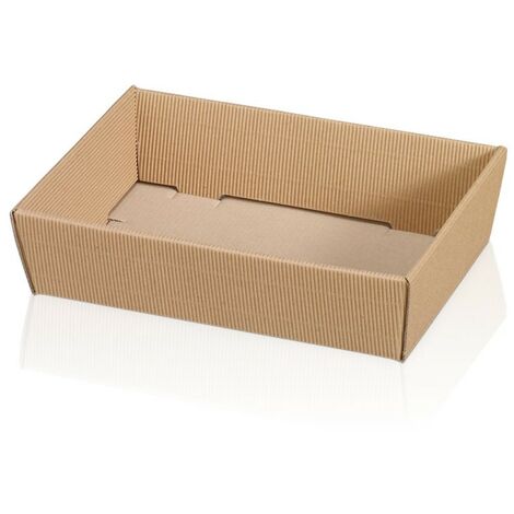 25 x Präsentkorb Geschenkkorb 220x150x55 mm offene Welle Natur
