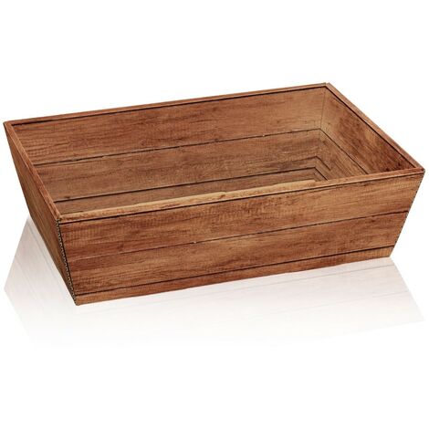 25 x Präsentkorb Geschenkkorb 330x190x110 mm Holzoptik Braun