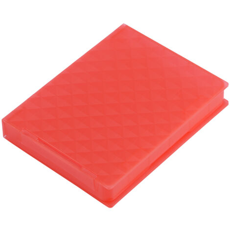 2,5-Zoll-Schutzgehäuse, stoßfest für HDD/SSD-Festplatten, staubdicht und rutschfest, rot