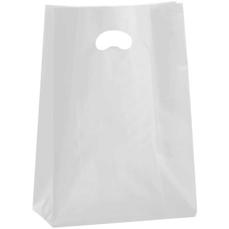 Image of 250 buste shopper in hd 25X10XH40 cm 60 mycron colore bianco