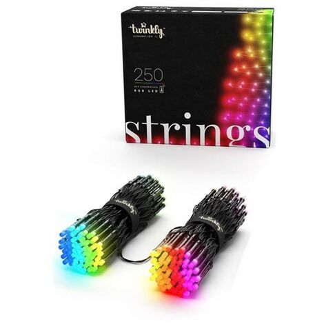 250 led rgb twinkly wifi ip44 cavo nero 20 metri -tws250stp-beu