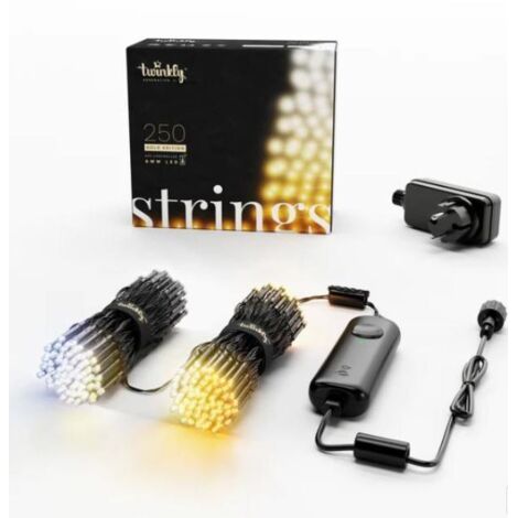 250 leds blancos twinkly wifi cable negro ip44- tws250gop-beu