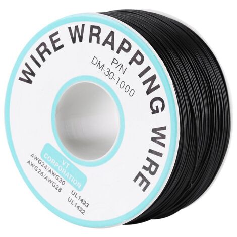 250 m Rolle verzinntes Kupfer-Elektrokabel (30 AWG) mit schwarzer PVC-Isolierung