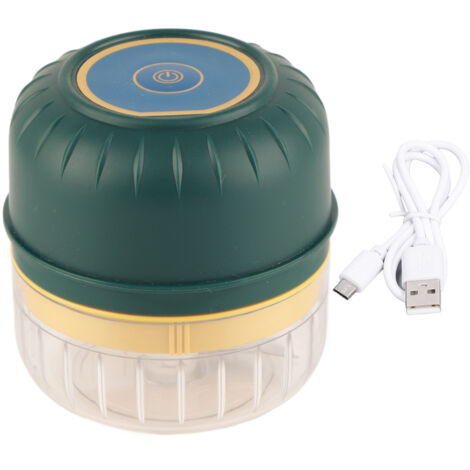 250 ml Mini-Knoblauchschneider, kabellos, 3 Klingen, wasserdicht, USB-aufladbar, für Babynahrung, Zitronengelb