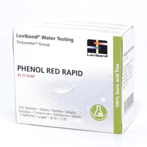 LOVIBOND 250 Pastiglie Reagenti PH RED PHENOL RAPID per Misurazione del PH per Test Manuali - Dissoluzione Rapida