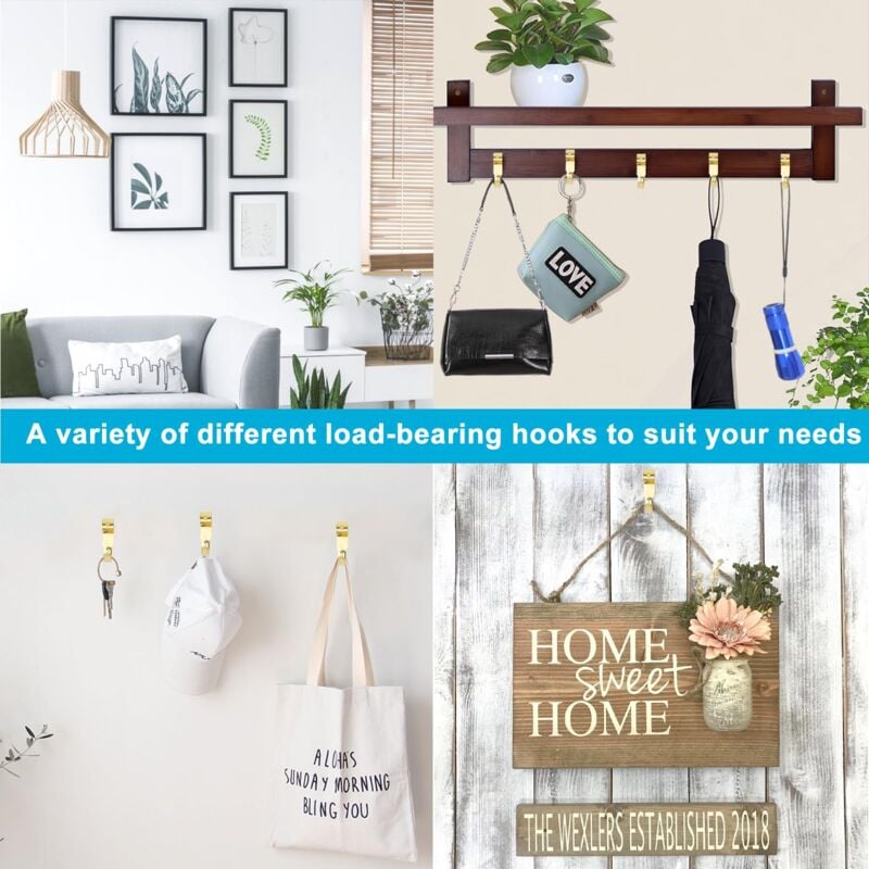 250 Pièces Crochet pour Cadre Photo,Crochet Mural Metal,Kit de Crochets d'Image Accroche Tableau Lourd en Métal Crochets à Suspendre avec Vis pour