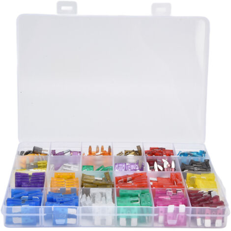 250 Pièces Fusibles Auto - Kit Assortiment Lames 2A à 40A avec Feuille Aluminium pour Remplacement Automobile