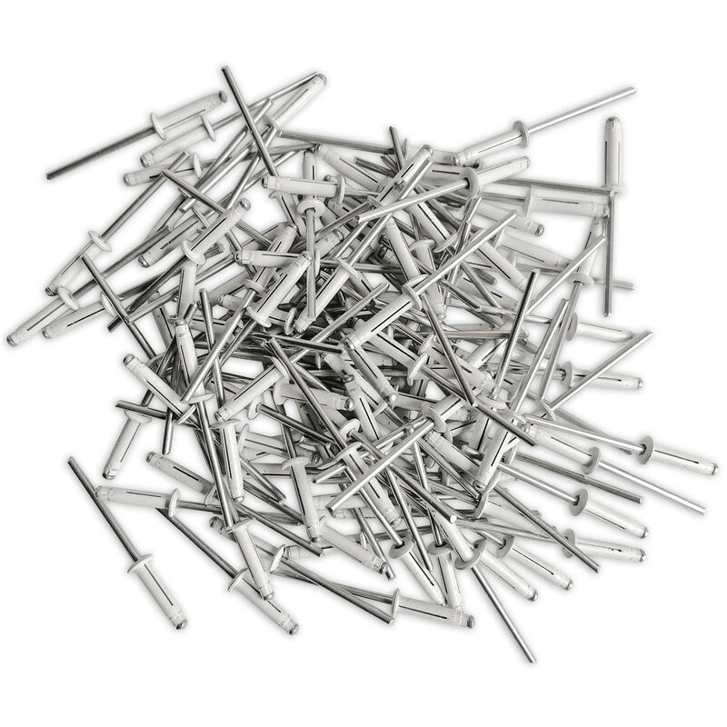 250 rivets trilobes etoiles eclateurs 4x20 mm tout alu - blancs
