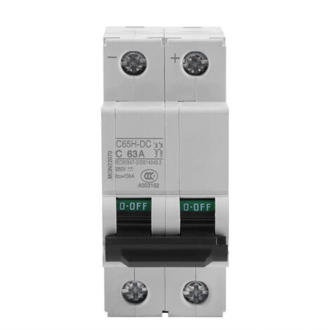 250 V DC 2P Niederspannungs-Luft-Miniatur-Leistungsschalter, Solar-Leistungsschalter, 16 A/63 A (63 A)