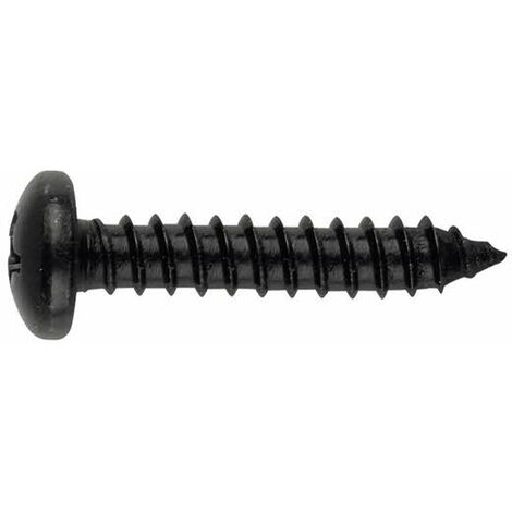 250 vis à tôle PH2, tête bombée 3,5 x 25 mm zingué noir pour tôle et PVC - TZN813525 - Index