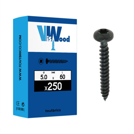 250 vis agglo 5x60mm cylindrique Tx zingué Viswood