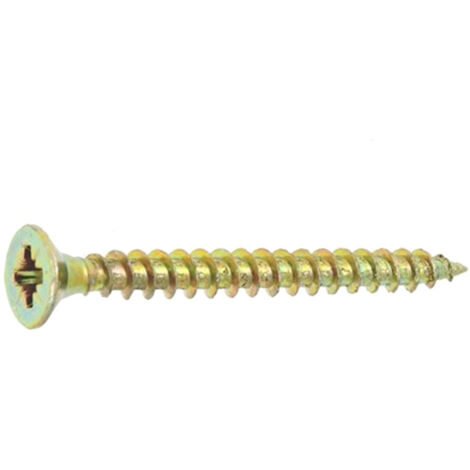 250 vis agglo tête fraisée pozidriv acier zingués bichromatées (jaune/or) - Diamètre 4,5 mm - Longueur 80 mm mm - Diamètre 4.5 mm