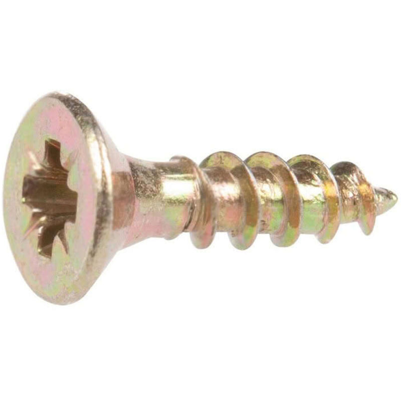 250 vis agglo tête fraisée pozidriv acier zingués bichromatées (jaune/or) - Diamètre 4 mm - Longueur 70 mm