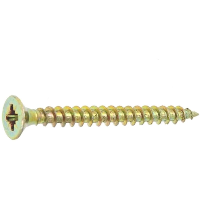 250 vis agglo tête fraisée pozidriv acier zingués bichromatées (jaune/or) - Diamètre 4,5 mm - Longueur 80 mm