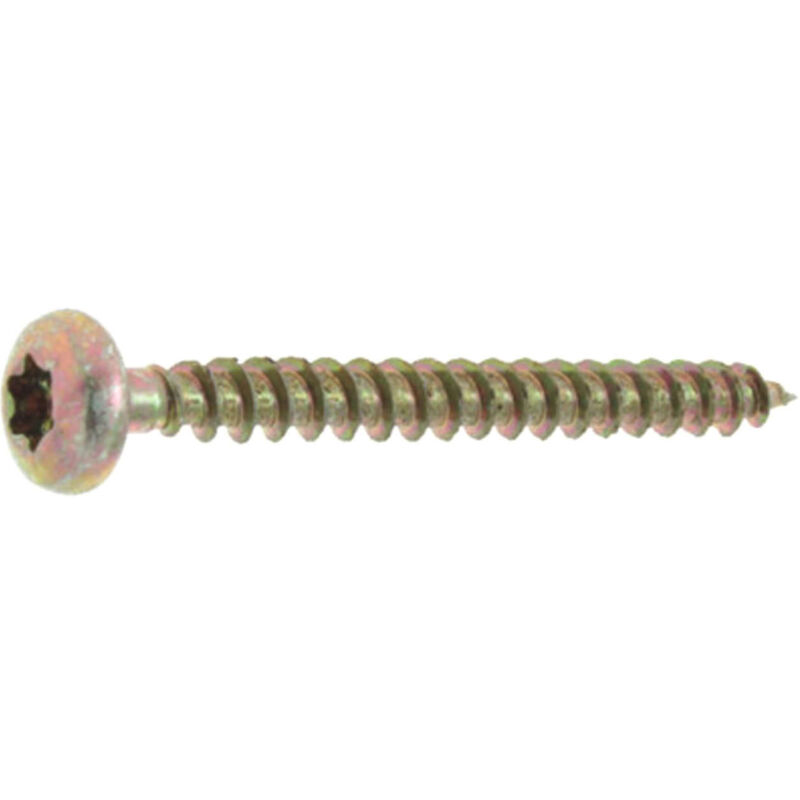 250 vis agglo tête fraisée pozidriv acier zingués bichromatées (jaune/or) - Diamètre 5 mm - Longueur 45 mm