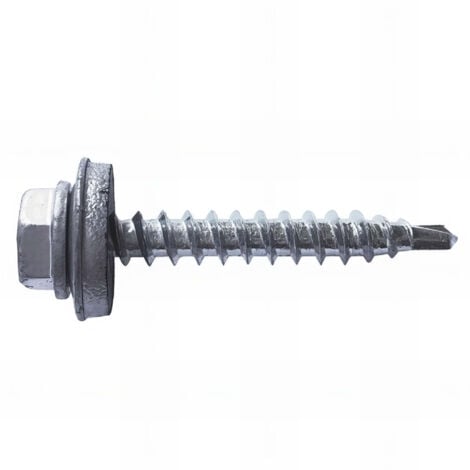 250 vis autoperceuses, tête hexagonale 8 gris aluminium 4,8 x 19 mm zingué spécial bac acier - AFGR144819 - Index