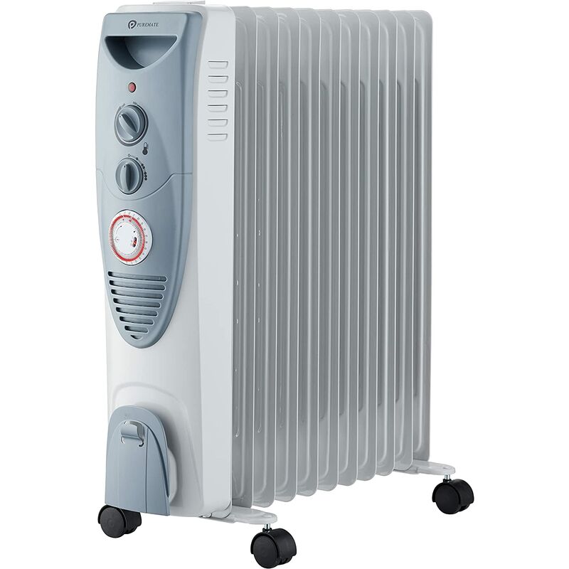 Image of 2500W Oil Filled Radiator With 11 Fins - Grey - Grey