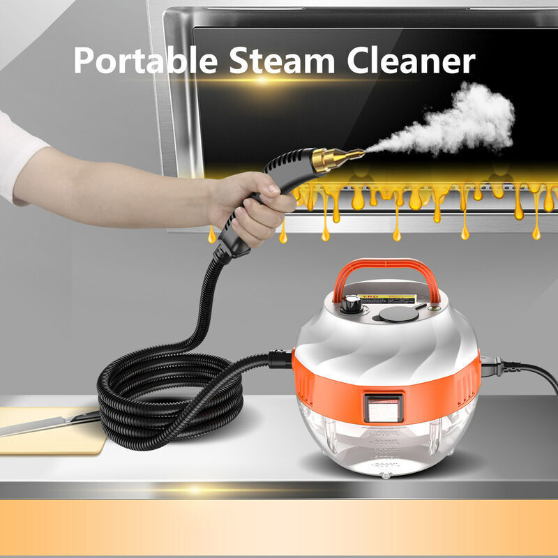 2500W Portable Nettoyeur Vapeur Haute Température Pressurisé Vapeur Machine de Nettoyage avec Têtes de Brosse pour Meubles de Cuisine Salle de Bains