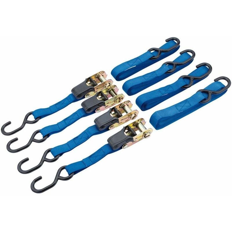 Draper - 250kg Ratcheting Tie Down Straps (5M x 25mm) (4 Piece) (60965)