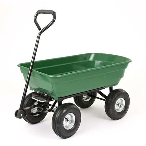 wheelbarrow trolley wheel garden duty heavy wagon truck cart 250kg tipper tipping trailer 75l load max trueshopping carts