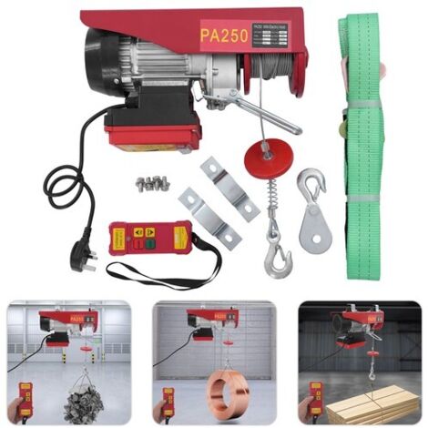 250kg Electric Winch Scaffold Hoist Winch Crane Workshop Garage Lifting Set