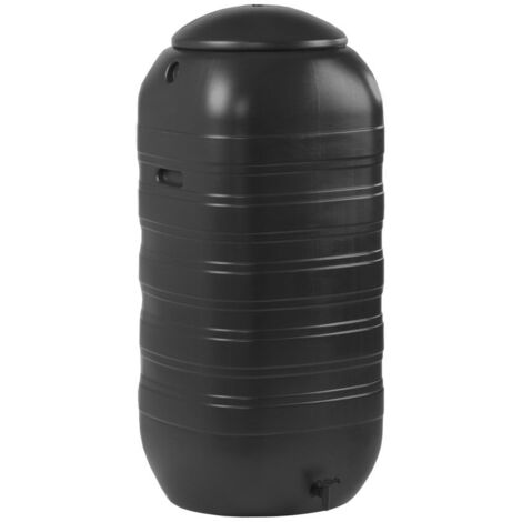250L Slimline Water Butt With Tap & Lid BLACK