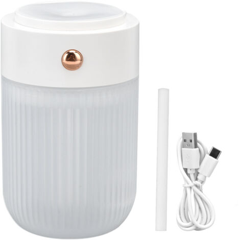 250ml Mini Air Humidifier USB Powered Colorful Lamp Humidifier for Car Office Living RoomWhite