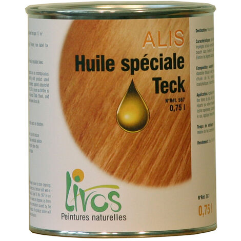 2.5L-teck-SATURATEUR terasse naturel ALIS spécial Teck (1L/22m2 en 2 couches) Livos - teck