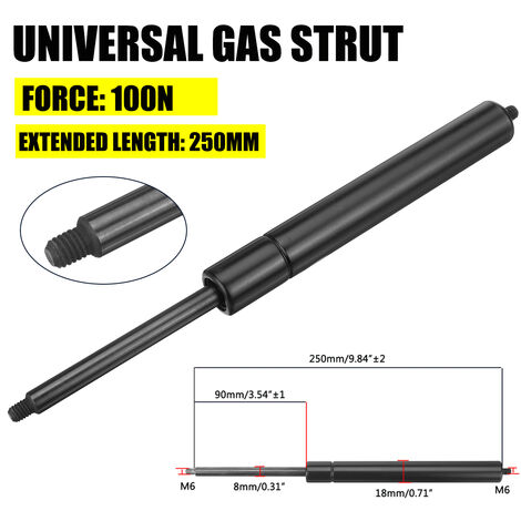 250mm 100N Supports universels de levage de capot de capot avant de voiture à ressort à gaz à ressort Ascenseur universel d'amortisseur Jmax