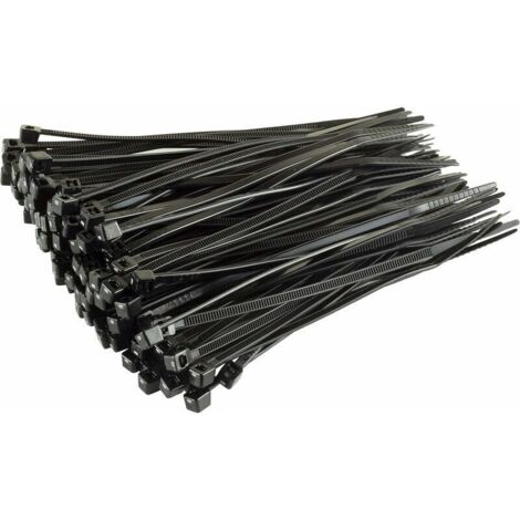 250pcs Colliers de serrage en plastique petits, colliers de serrage noirs ，Série 5, longueur 350 mm