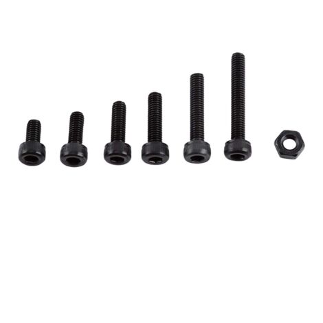 250pcs M3 Noir Alliage D'acier Hex Socket Vis Boulon Avec Assortiment D'écrous Hexagonaux (Cap Head)