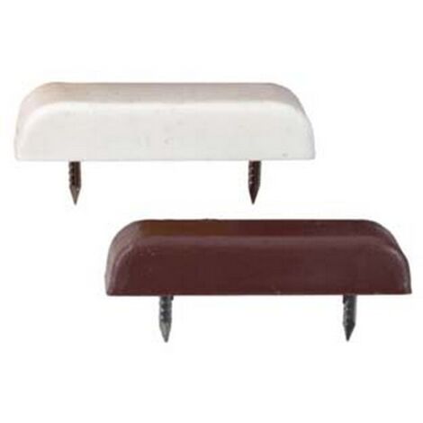 250PZ FERMANTINE FERMAPORTE CON 2 CHIODI - mm.40x10x7, in plastica bianca