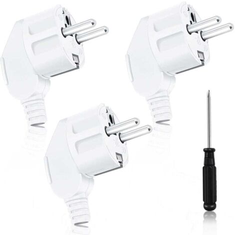 250V 16A Elektrostecker, Stecker mit Schutzkontakt und 1 Schraubendreher für 8-10 mm Kabel