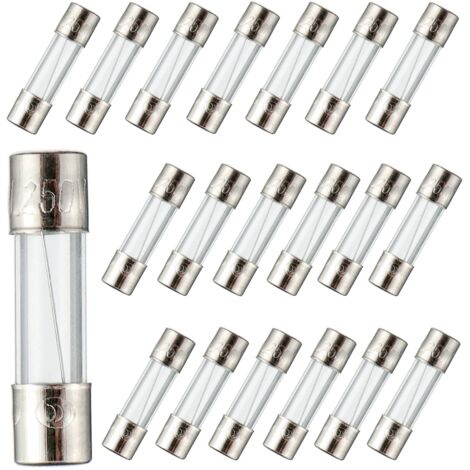 250V 5x20 mm 3 A 250 V Fusibles à fusion rapide 3 ampère 250 volt 0.2 x 0,78 pouce Fusibles à tube de verre(paquet de 20 pièces)