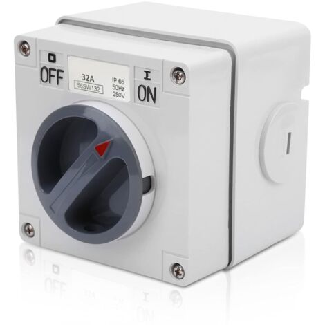250V Ip66 Commutateur Rotatif, 2 Positions Sélecteur Rotatif Interrupteur, Prise de Commutateur Marche-arrêt Rotative Interrupteur On-Off Boutons étanche d'isolement Anti-poussière Indicateurs