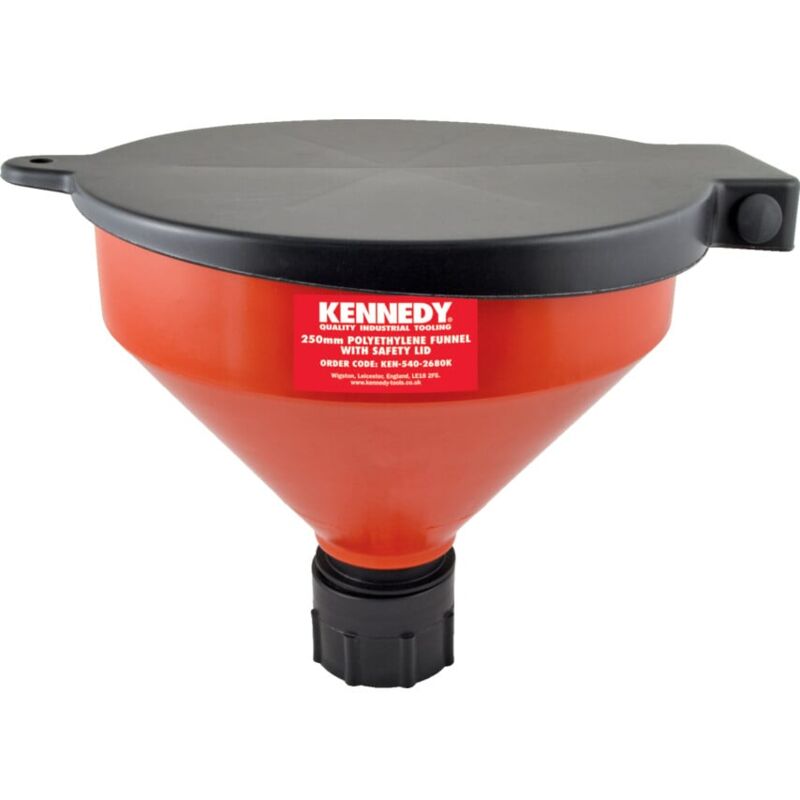 Kennedy 253MM Polyethylene Funnel C/W Safety Lid